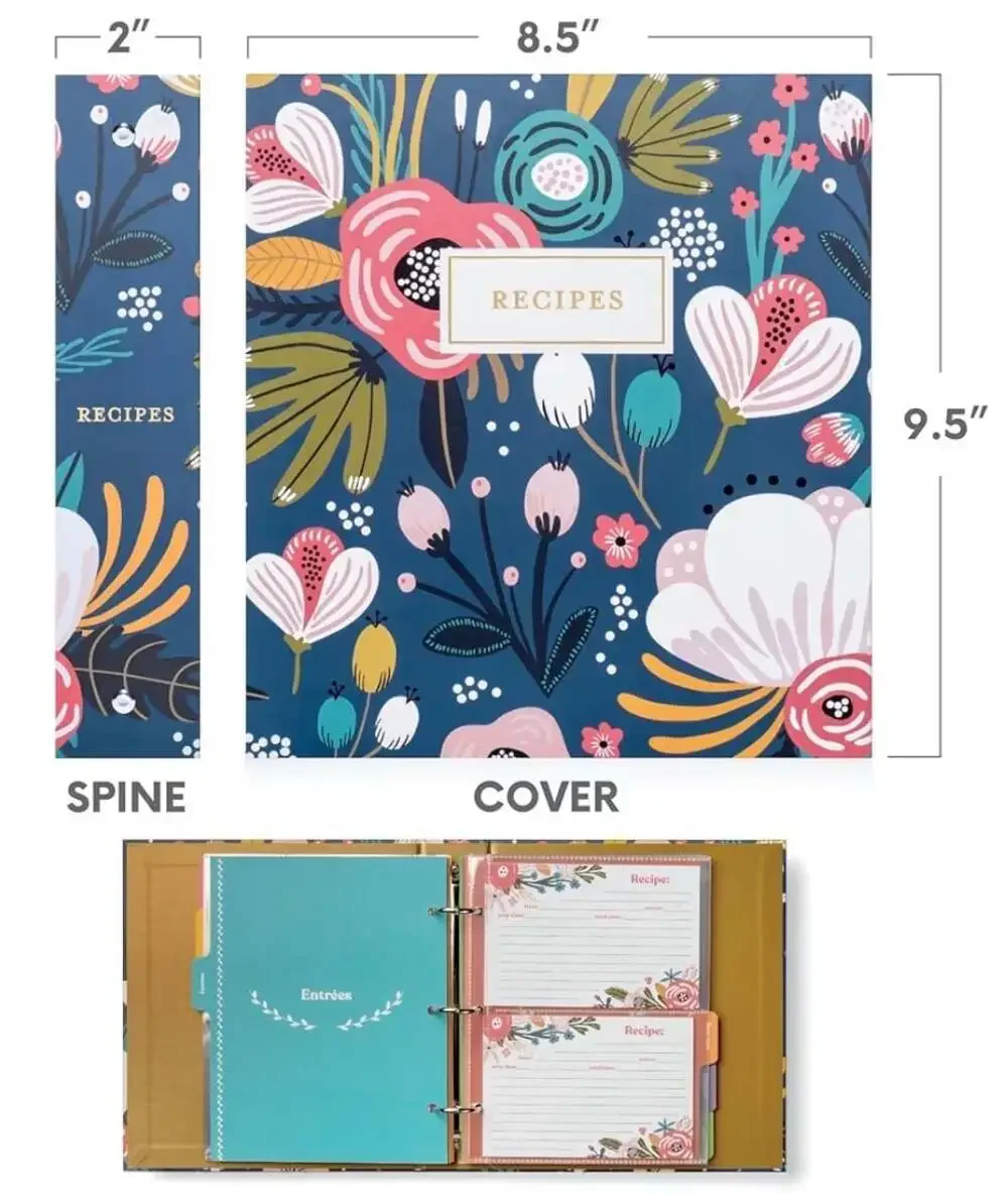 Jot & Mark Garden Floral 3-Ring Recipe Binder Organizer Set